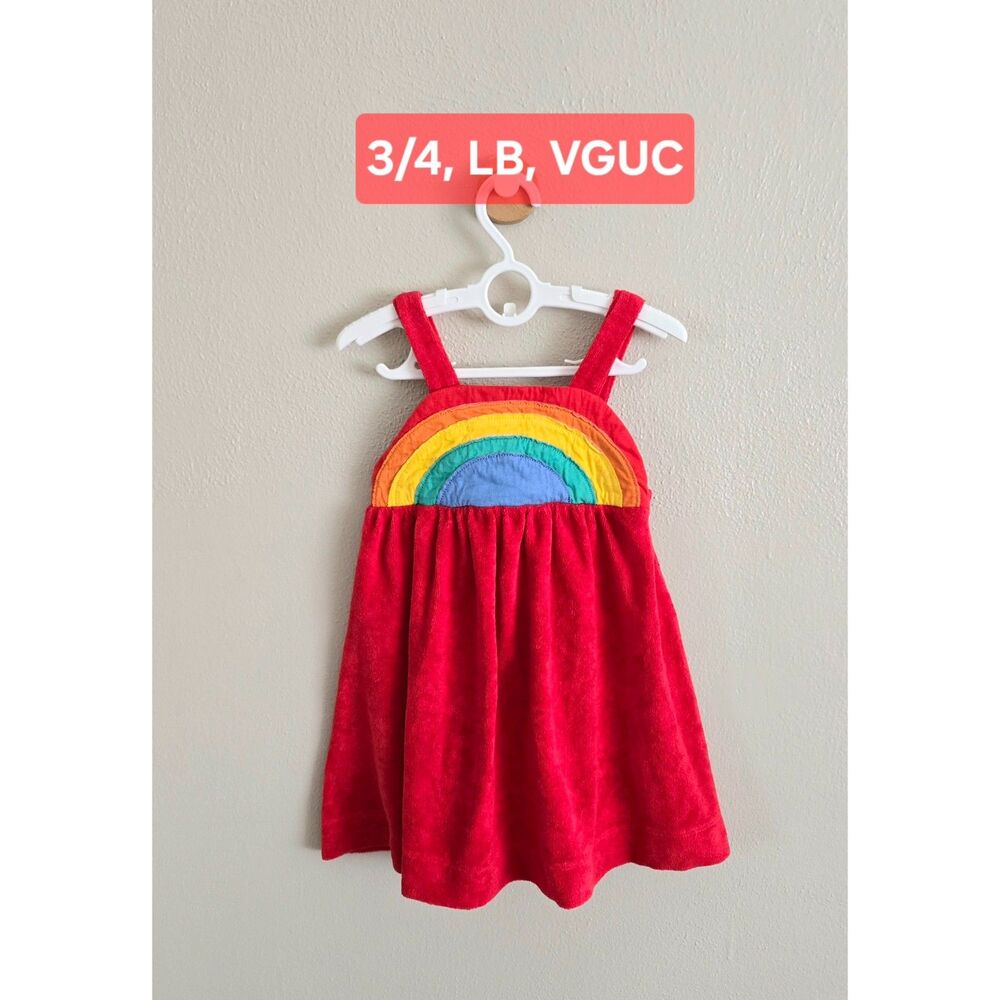 VGUC Little Bird Rainbow Terry Dress, Sz 3/4